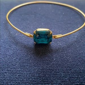 Teal Brass Wire Bracelet